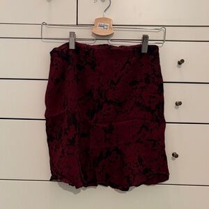 Banana Republic Burgundy and Black Mini Skirt